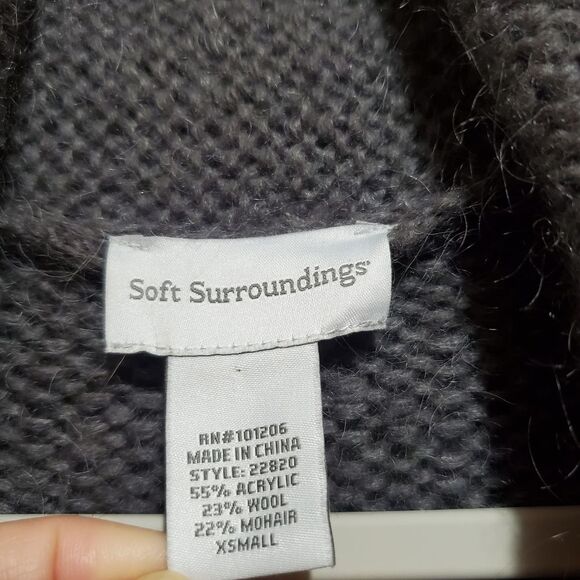 Soft Surroundings Telluride Topper Longline Open Front Cardigan Gray XS S - Picture 3 of 8